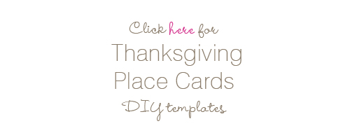 Template banner {DIY} Fall Printables: Thanksgiving Place Cards